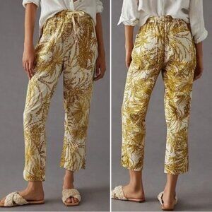 Anthropologie Pilcro The Cottage print Linen ankle casual surf vacation Pants XL